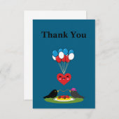 Blackbird's Spaghetti Meatballs Valentine's Date Dankeskarte (Vorne/Hinten)