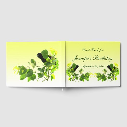 Blackbirds Yellow Birthday Party Gästebuch (Voll)