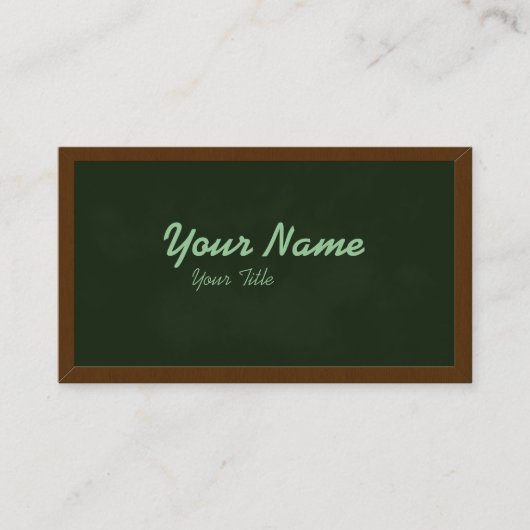 Blackboard Chalkboard Teacher School Business Card Visitenkarte (Vorderseite)