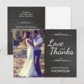 Blackboard Foto Wedding Danke Postkarte (Vorne/Hinten)