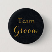 Blackboard Gold Wedding Team Groom Button (Vorderseite)