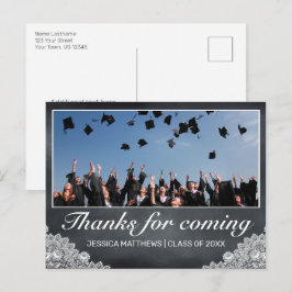 Blackboard Lace Abschluss Danke für das kommende F Postkarte