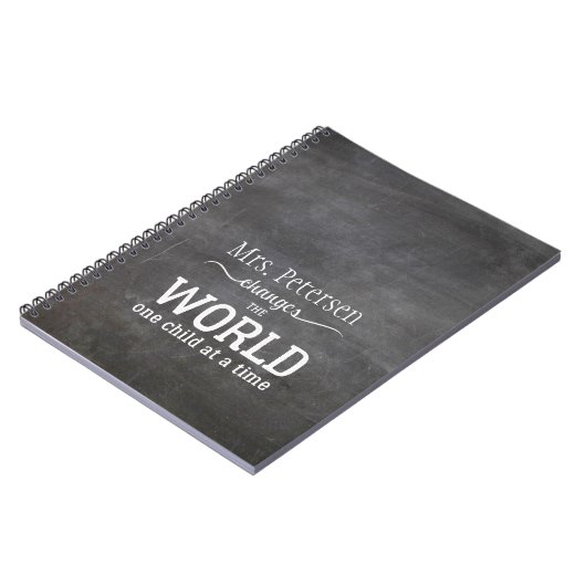 Blackboard-Lehrer Name White Script Zitat Notizblock (Linke Seite)