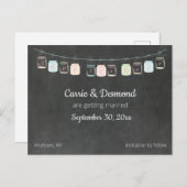 Blackboard Mason Jars Custom Save the Date Hochzei Postkarte (Vorne/Hinten)