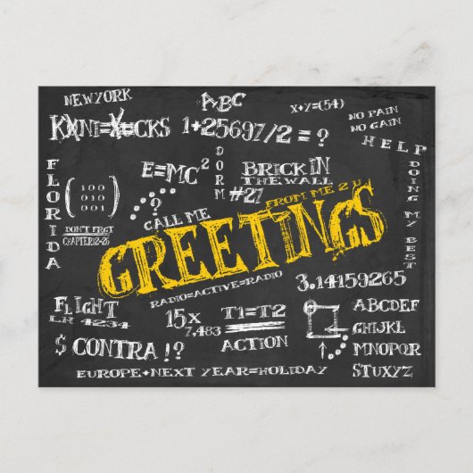 Blackboard Postcard vom Dorm Postkarte (Vorderseite)