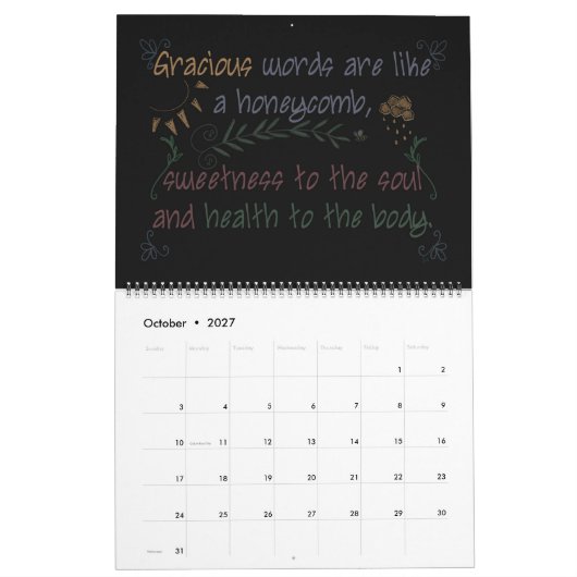 Blackboard Scriptures 2024 Monatskalender Kalender (Okt 2027)
