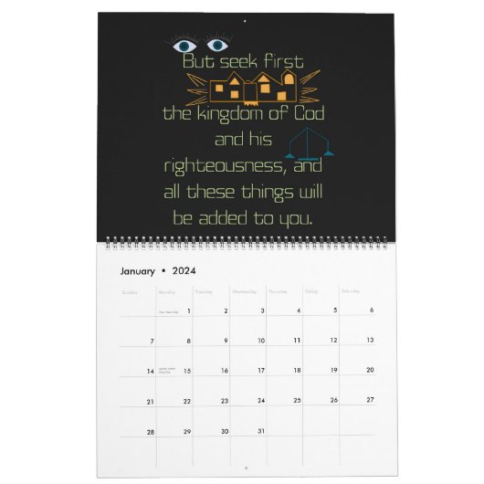 Blackboard Scriptures 2024 Monatskalender Kalender (Jan 2024)