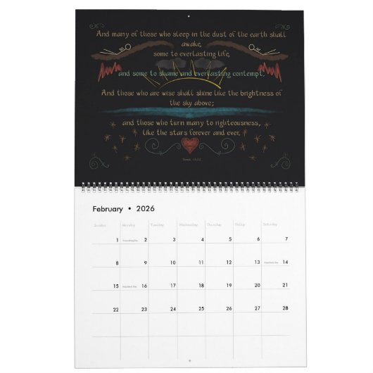 Blackboard Scriptures 2024 Monatskalender Kalender (Feb 2026)