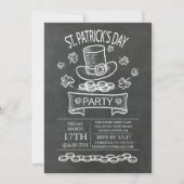 Blackboard St. Patrick's Day Party Einladung (Vorderseite)