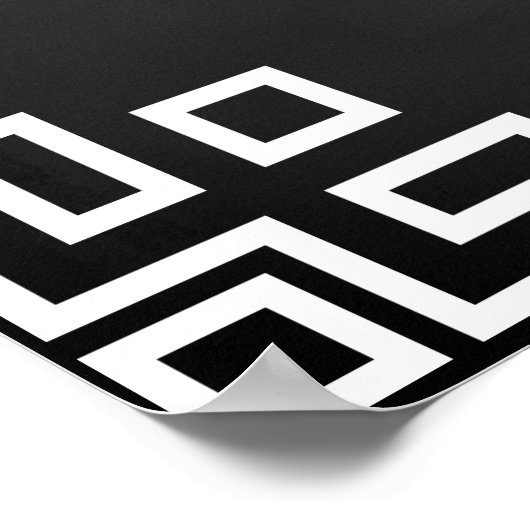 Blackboard Swirl White Border Wedding Party Sign Poster (Ecke)