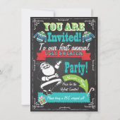 Blackboard Ugly Sweater Weihnachts-Party lädt ein Einladung (Rückseite)