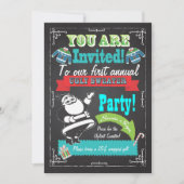 Blackboard Ugly Sweater Weihnachts-Party lädt ein Einladung (Vorderseite)