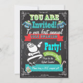 Blackboard Ugly Sweater Weihnachts-Party lädt ein Einladung (Rückseite)