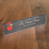 Blackboard und Red Apple School Lehrer Namensplakette (Seite)