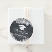 Blackboard & White Lace Abschluss Vielen Dank Geschenkanhänger (Beispiel)