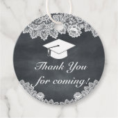 Blackboard & White Lace Abschluss Vielen Dank Geschenkanhänger (Vorderseite)