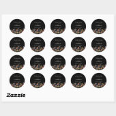 BlackBoho Wildblume Wedding Classic Round Sticker (Blatt)