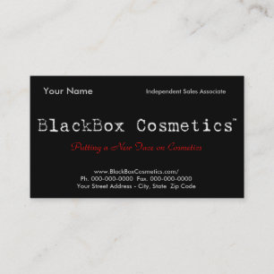 Blackbox-Kosmetik, unabhängige Verkäufe Associ Visitenkarte