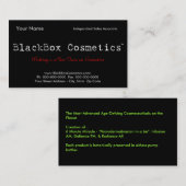 Blackbox-Kosmetik, unabhängige Verkäufe Associ… Visitenkarte (Vorne/Hinten)