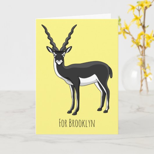 Blackbuck-Antelope-Abbildung Karte (Gelbe Blume)