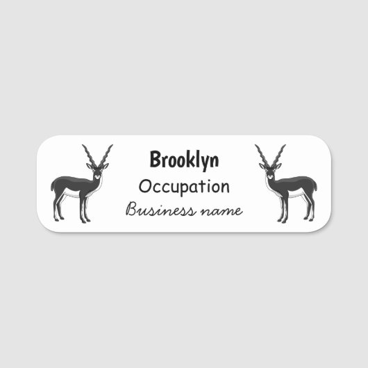 Blackbuck-Antelope-Abbildung Namensschild (Vorderseite)