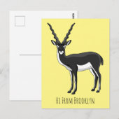 Blackbuck-Antelope-Abbildung Postkarte (Vorne/Hinten)