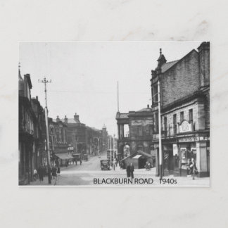 Blackburn Road, Accrington, Lancashire in den 40er Postkarte
