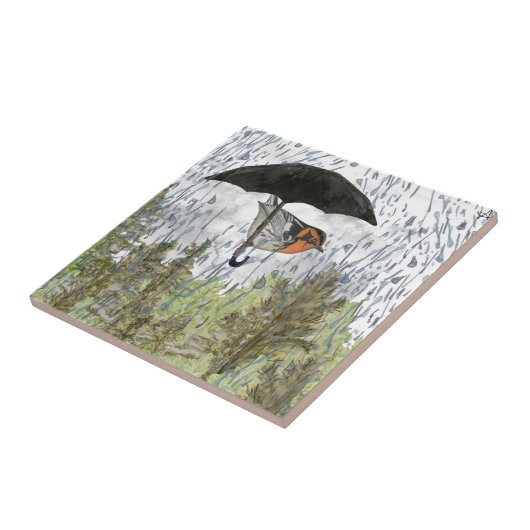 Blackburnian Warbler Bird Rainy Keramik Tile Fliese (Seite)