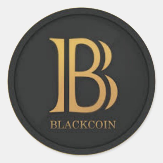 BlackCoin Runder Aufkleber (Vorderseite)