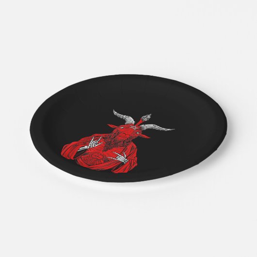 Blackcraft Antichrist Ziege Satan Baphomet Pappteller (Schrägansicht)