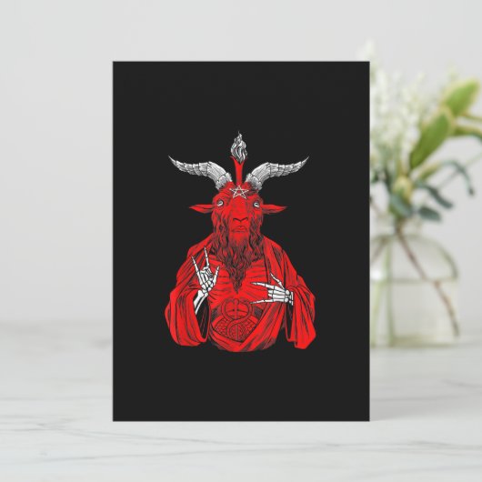 Blackcraft Antichrist Ziege Satan Baphomet Save The Date (Stehend Vorderseite)