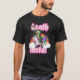 Blackcraft Grim Sensenmann Rides Unicorn Death Met T-Shirt