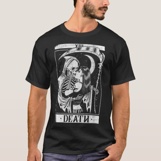 Blackcraft Tod der grimmige Sensenmann Kiss Tarot  T-Shirt (Vorderseite)