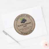 Blackcurrant Jam Jelly Jar Label Kraft Paper Style Runder Aufkleber (Umschlag)