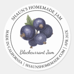 Blackcurrant Jam Modern Label Runder Aufkleber