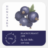 Blackcurrant Small Business Label Quadratischer Aufkleber (Vorderseite)