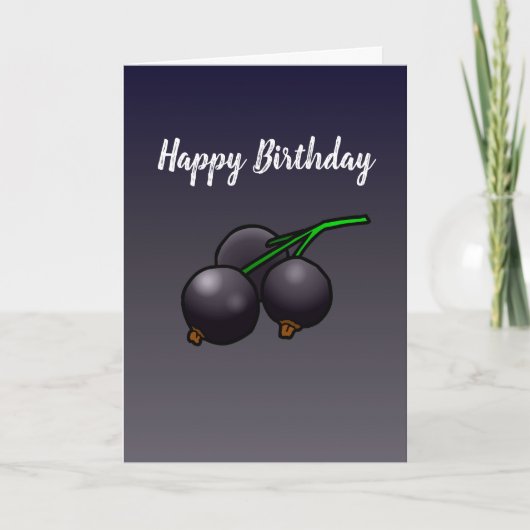 Blackcurrants Birthday Karte (Vorderseite)