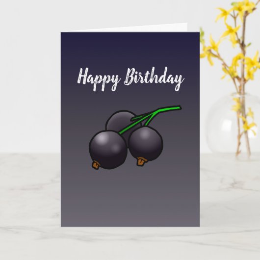 Blackcurrants Birthday Karte (Gelbe Blume)