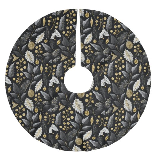 Blacke Gold Christmas Pattern#18 ID1009 Polyester Weihnachtsbaumdecke (Vorderseite)