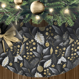 Blacke Gold Christmas Pattern#18 ID1009 Polyester Weihnachtsbaumdecke