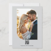 Blackened Teal, Mist Blue & Pearl White Wedding Einladung (Rückseite)