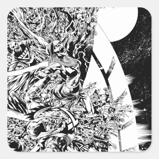 Blackest Night Group und Mond 2 Quadratischer Aufkleber (Vorderseite)