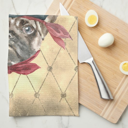 Blackface der Mops Pirate Kitchen Handtuch (Viertel Falte)