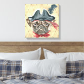 Blackface der Mops Pirate Wrapped Canvas Leinwanddruck (Insitu (Schlafzimmer))