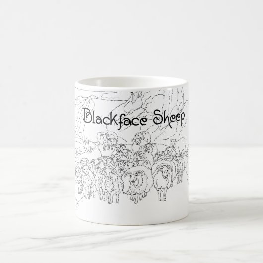 Blackface Sheep Schottland Kaffeetasse (Mittel)