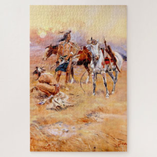 „Blackfeet brennen Crow Büffelgebiet“ Puzzle