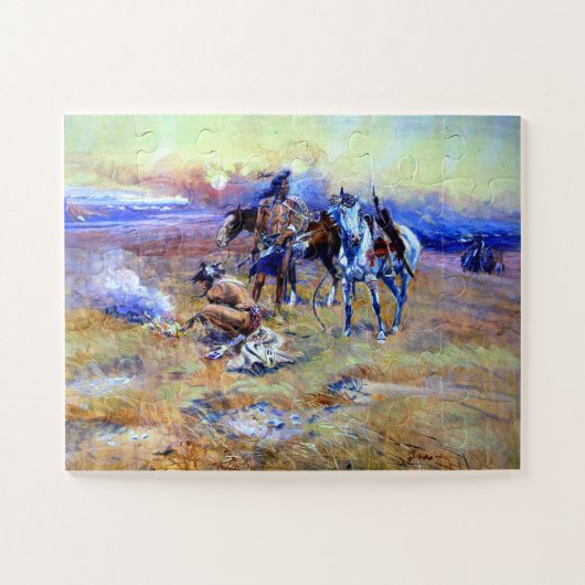 Blackfeet Buffalo Range Charles M Russell 1905 Puzzle (Horizontal)