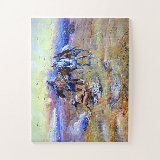 Blackfeet Buffalo Range Charles M Russell 1905 Puzzle (Vertikal)