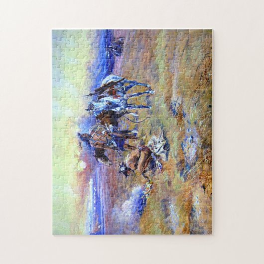 Blackfeet Buffalo Range Charles M Russell 1905 Puzzle (Vertikal)