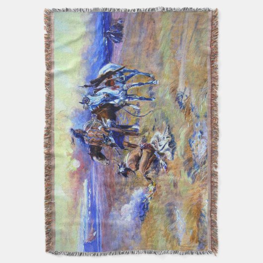 Blackfeet Burning Crow Buffalo Range Charles M Rus Decke (Vorderseite Vertikal)